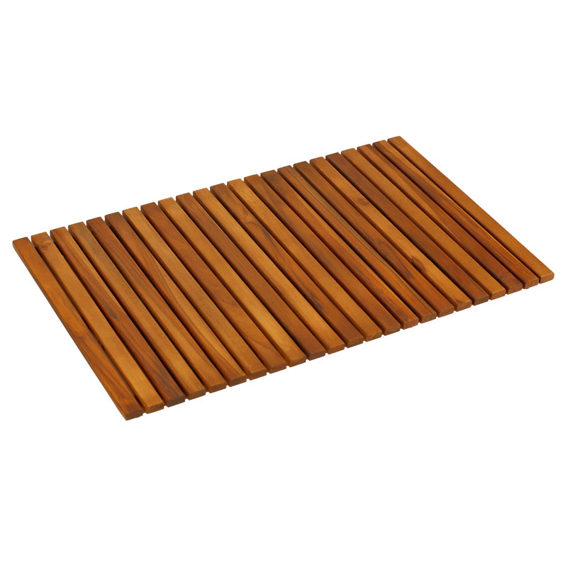 Rebrilliant Isidore Spa Rectangle Teak & Wood Bath Rug & Reviews Wayfair